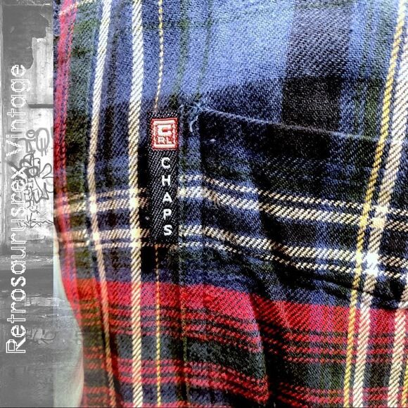 VINTAGE 1980’s Ralph Lauren Chaps Soft Cotton Plaid Flannel Shirt, XL - Picture 2 of 6